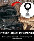 Vehicle with Heavy Duty 4 Pack M8 T Slot Bolts With Eye Nuts For Roof Racks installed, inset shows close-up of T slot bolt.
