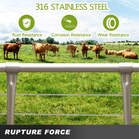 500 Ft 3/16 Inch 7x19 Stainless Steel Cable 304 Marine Grade With 3700 Lbs Breaking Strength shown on outdoor railing