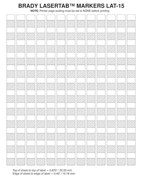 Sheet of Self Laminating Polyester Laser Labels B-361B White Matte Translucent Overlam For Wire And Cable ID, 0.5 x 0.75 Inch