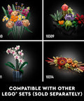 Brick Built Wildflower Bouquet Building Set For Adults Realistic Faux Flowers For Indoor Home Decor Desk Or Kitchen Display Creative Gift Idea For Birthdays And 18 Plus Vase Not Included. Four LEGO-style flower sets