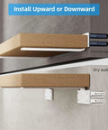 Six Inch Floating Shelf Brackets White 90 Degree Hidden L Shaped Heavy Duty Iron Hardware Supports For Wood Shelves Install Options