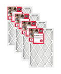MERV 11 Allergen Pleated Air Filter 12x25x1 4 Pack For HVAC Furnace Replacement on white background, front view