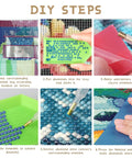 Steps for using Dope Diamond Painting Kit Hanging Pendant Butterfly Sun Catcher with Rhinestone Lamp Art, showcasing tools and techniques.