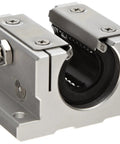 Heavy Duty Half Inch TWD8UU Ball Bushing Open Block Linear Motion Pillow Block showing steel construction and precision design.
