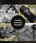 Collage of Magnetic Tool Sheath For Leatherman Fits Wave Plus Wingman Charge Surge Super Tool 300 Signal Free P2 P4 in action.