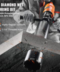 4" Diamond Wet Coring Bit in action with Handheld Wet Diamond Core Drill for Concrete and Masonry, 4 Inch Core Drill Rig With 1100 2400 RPM