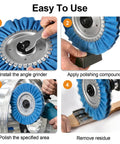 Pro Grade Aluminum Polishing Kit for Angle Grinder with 8 Inch Airway Buffing Wheel in use, step-by-step guide.