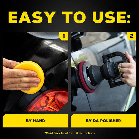 Ultimate Compound Pro Grade Car Scratch Remover for Paint Correction, 15 oz, application by hand and DA polisher instructions image