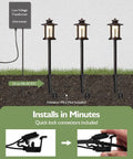 Sweet Low Voltage Outdoor Pathway Lighting Kit 12V 3000K Warm LED Walkway Lights With Crackled Glass Orb Finish installation diagram