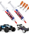 Two Pack RC Grease With Precision Syringe Applicator For Gears Bearings Axles Differentials In Off Road RC Cars Trucks And Buggies 10g Each High Performance Water Resistant Formula with RC vehicles and applicators