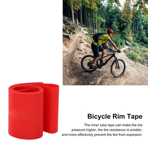 Stretchy PVC Bike Tire Liner Tape For 26 Inch Wheels 80mm Rim Strips Anti Puncture Protector Inner Tube Cushion For Mountain Bikes Red