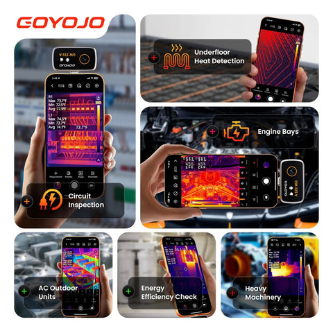 Turn Your Smartphone Into A 192x192 Thermal Imager With USB C Plug And Play For Android And iPhone showing various uses