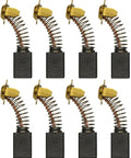 8 Pack Carbon Brushes For DWP849 Rotary Polisher Type 1 Replacement Kit For DWP849X DWP849XB3 DWP849XBR Models 7 To 9 Inch Polishers N398321 N398327 N103592 N088403 black carbon brush set with spring and brass contacts