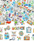 Epic 300 Piece Science Foam Stickers Set Self Adhesive Chemistry Biology Physics Lab Decals for DIY projects, various designs