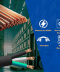 Heavy Duty 25 Foot SOOW Cable 8 AWG 3 Conductor 600V Portable Power Extension Cord with copper strands and CPD jacket