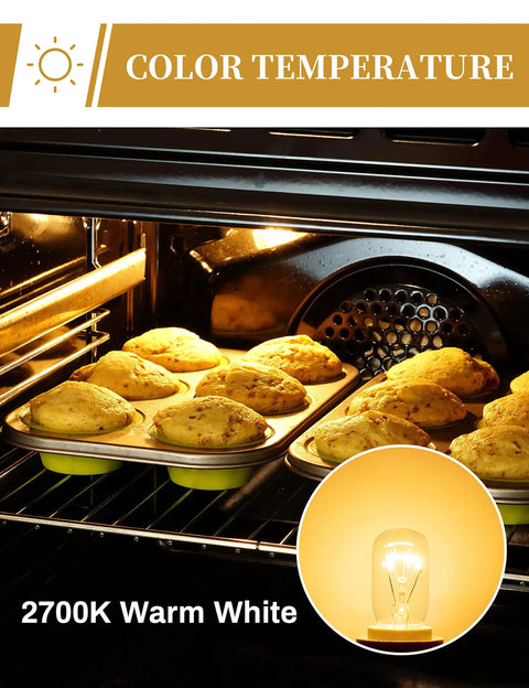 Oven with cupcakes and 40W T8 E17 Appliance Bulb 120V Microwave Under Hood Stove Light Refrigerator Oven Lava Lamp Replacement 2 Pack