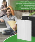 HR900 Compatible Filter Set With HEPA And Activated Carbon Filters duo pack placed near a couple relaxing on a couch.