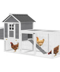 82 Inch Wooden Chicken Coop For 2 To 3 Hens Backyard Hen House With Nesting Box Pull On Tray Ramp And Roosting Bars Large Run Space