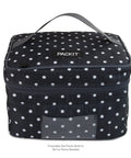 Portable Freezable Breastmilk Cooler And Formula Storage Bag With Built In Ice Packs, polka dot design, zippered closure.