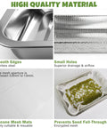 Close-up of 2-Tier Stainless Steel Seed Sprouter Trays Kit With Lids And Mesh Pads showing tray edge and mesh details