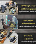Rock Solid Electric Rebar Bender And Straightener 1200W Motor in use, lightweight design, easily operated by one person.