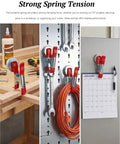 Two Pack Heavy Duty Magnetic Spring Clamps With Solid Magnet Base For Woodworking, Craft, And Workshop Use, Multi Purpose Metal Clamps, Non Slip PVC Handles, Strong Magnetic Grip, Direct Metal Surface Attachment on wood, pegboard, and fridge