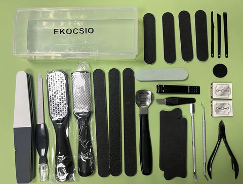 All In One 36 In 1 Pedicure Kit For Home And Salon Use With Pro Grade Foot Rasp Callus Remover Nail File Clippers And Cuticle Tools