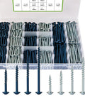 Pocket Hole Screw Kit With 670 Pieces No 8 Coarse Self Tapping Screws 1 Inch To Two And A Half Inch Square Drive Jig Kit Blue And Zinc Coated Indoor Outdoor Diy Set