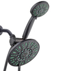 Antimicrobial Anti Clog 30 Setting High Pressure Rain Shower Head With Microban Nozzle Protection, oil rubbed bronze, coral green jets.