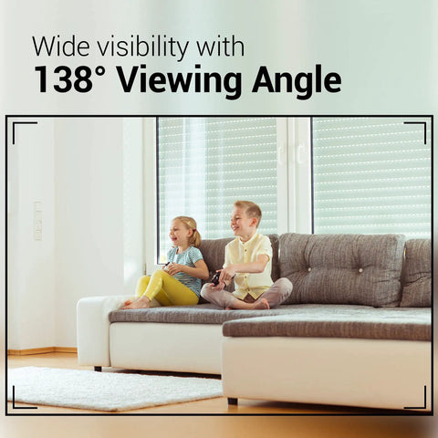 Two children sitting on a sofa viewed with CapsuleCam Pro Baby Monitor 4 Pack 1080p HD WiFi Indoor Security Cameras With Phone App