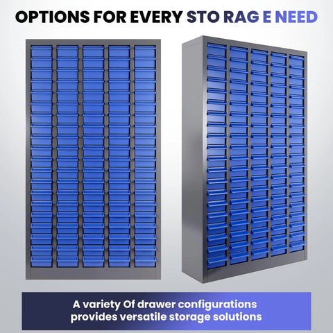 100 Drawer Nuts And Bolts Organizer Cabinet With 26 Inch By 9 Inch By 46 Inch Storage Pro Grade Heavy Duty Tall Parts Cabinet For Tools And Hardware Bolt And Nut Organizer Includes Drawer Label Stickers