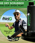 Mini golf brush with detachable magnet and heavy duty nylon bristles for quick clubface and groove cleaning on the go dry scrubber