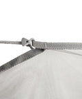 Close-up of clip on Dragonfly Insect Net For Hammocks, 360 Degree Mosquito Shield, Granite Gray Cocoon Shelter.