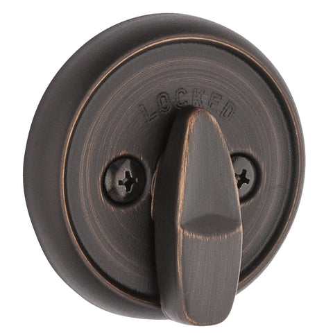 780 Deadbolt One Sided Keyed Entry With SmartKey Security in Venetian Bronze for Exterior Doors, thumb turn detail