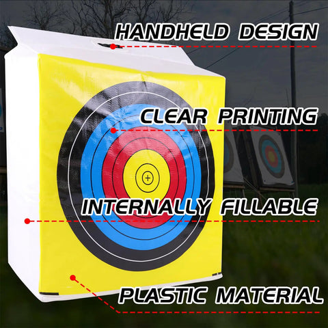 Weatherproof Archery Target Bag Replacement Cover for Outdoor Range and Backyard Shooting Practice, fill it yourself, 19.7 x 19.7 x 7.9 in