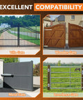 8 Inch Heavy Duty Fence Gate Wheel With 360 Degree Rotation Spring Loaded Rubber Caster 700 Lbs Capacity Fits Metal Tube Or Wooden Gates No Fuss Install With Straight Bolts And U Bolts compatible with various gate types
