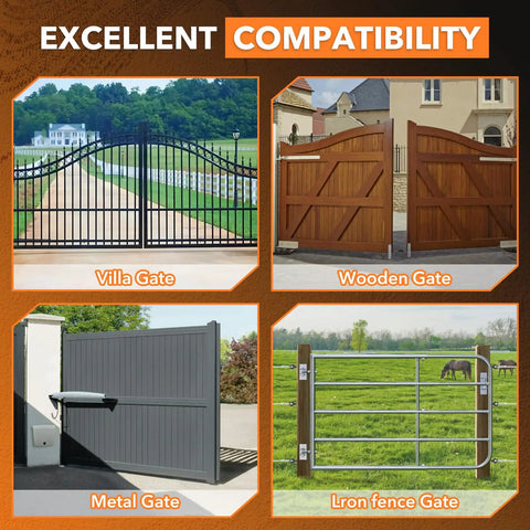 8 Inch Heavy Duty Fence Gate Wheel With 360 Degree Rotation Spring Loaded Rubber Caster 700 Lbs Capacity Fits Metal Tube Or Wooden Gates No Fuss Install With Straight Bolts And U Bolts compatible with various gate types