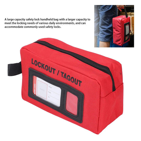 Lockout Tagout Kit Bag For Loto Devices, Heavy Duty Polyester Organizer with visible display, large capacity storage bag