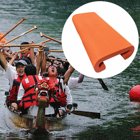 Dragon Boat Paddle Seat Cushion For Training And Competition On Water Rowing Machines Orange Foam Pad shown with dragon boat team.