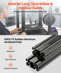 Two Pack 4080 Aluminum Extrusion Profile 19.69 Inch 500 Mm T Slot European Standard Anodized Linear Rail High Strength Extruded Aluminum Rail For 3D Printer Parts And CNC DIY Workbench Black, 3D printer frame