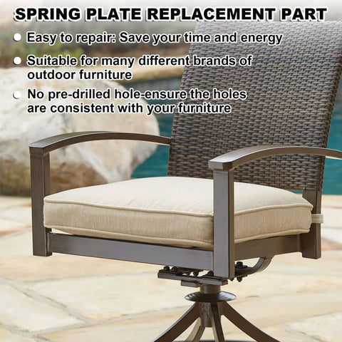 Universal Patio Rocking Chair Spring Plates Replacement 10 Pack Heavy Duty Fiberglass Spring Bushings for Outdoor Swivel Rocker Furniture, close-up of swivel chair part.