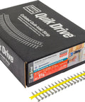 Box and strip of Collated Fiber Cement Board Screws With Ribbed Wafer Head For Easy Countersinking And Alternating High Low Threads 9 By 1 5 8 Inch Length Includes 2 Driver Bits Replacement Bit Model BIT3SU 3 Square Drive Mechanically Galvanized Coating No Color