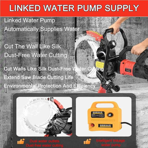 16 Inch 9500W Brushless Concrete Ring Saw Beast With Titanium Blade For Granite And Cement Deep Groove Cutting At 3000 Rpm dust-free water cutting in action