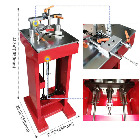 Manual Picture Framing Underpinner Tool For Frames No Power Needed Silent And Sturdy Nailer Compact Framing Machine With 7mm 10mm 12mm 15mm V Nails Easy High Quality Build For Pro Grade Picture Frame Joints, red steel body