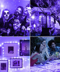 Battery Operated Copper Wire Fairy Lights 16.4Ft UV Black Light LED String With 50 LEDs illuminating parties and decor