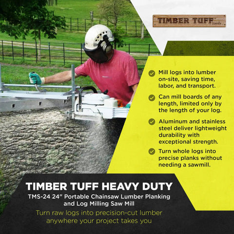 Portable Chainsaw Sawmill Milling Attachment For Onsite Lumber 24 Inch Adjustable Cutting Guide For Logs And Planks Converts Your Chainsaw Into A Mobile Wood Mill Cuts 0.20 To 11.81 Inches Thick