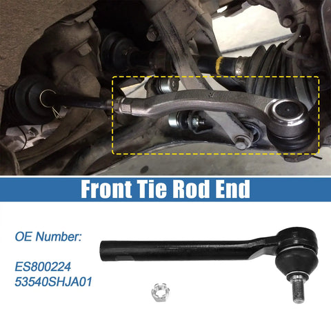 Two Pack Front Outer Tie Rod End Links Kit For Honda Odyssey 2005 2010 ES800224 53540SHJA01 Street Ready Steering And Suspension Replacement To Tighten Handling And Deliver A Smoother Ride., installed front tie rod end and replacement part