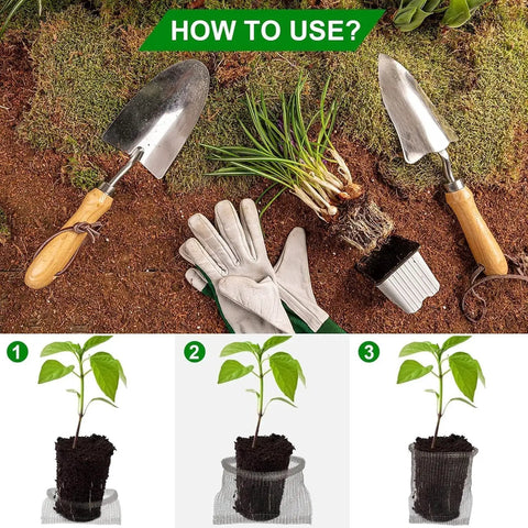 How to use 3 Gallon Gopher And Mole Proof Wire Baskets 5 Pack Stainless Steel Underground Root Guard Mesh Baskets in garden beds.