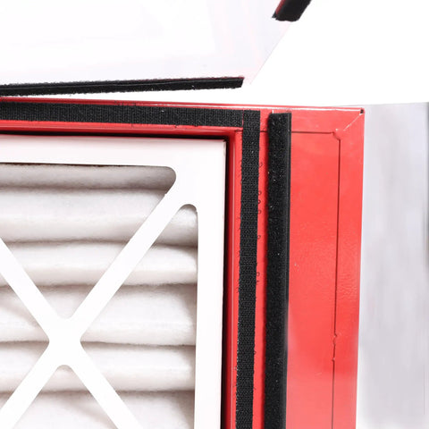 Close-up of HEPA filter in Shop Grade Workhorse Portable Tabletop Dust Collector With Knockout 725 CFM Suction.
