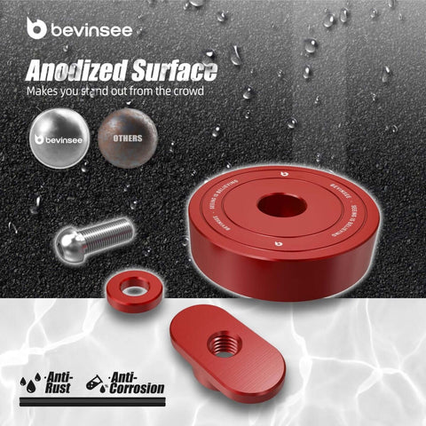 4 Pcs Lifting Jack Pads Pucks For Corvette C5 C6 C7 Z06 ZR1 C8 Built Tough With Heavy Duty Aluminum Lift Point Adapters And Anti Slip Grooves For Safe Lifting And Stable Support Red, featuring close-up of red anodized surfaces and components.